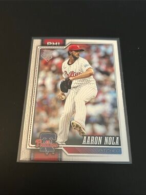 Topps Aaron Nola Phillies Red White Baseball Card
